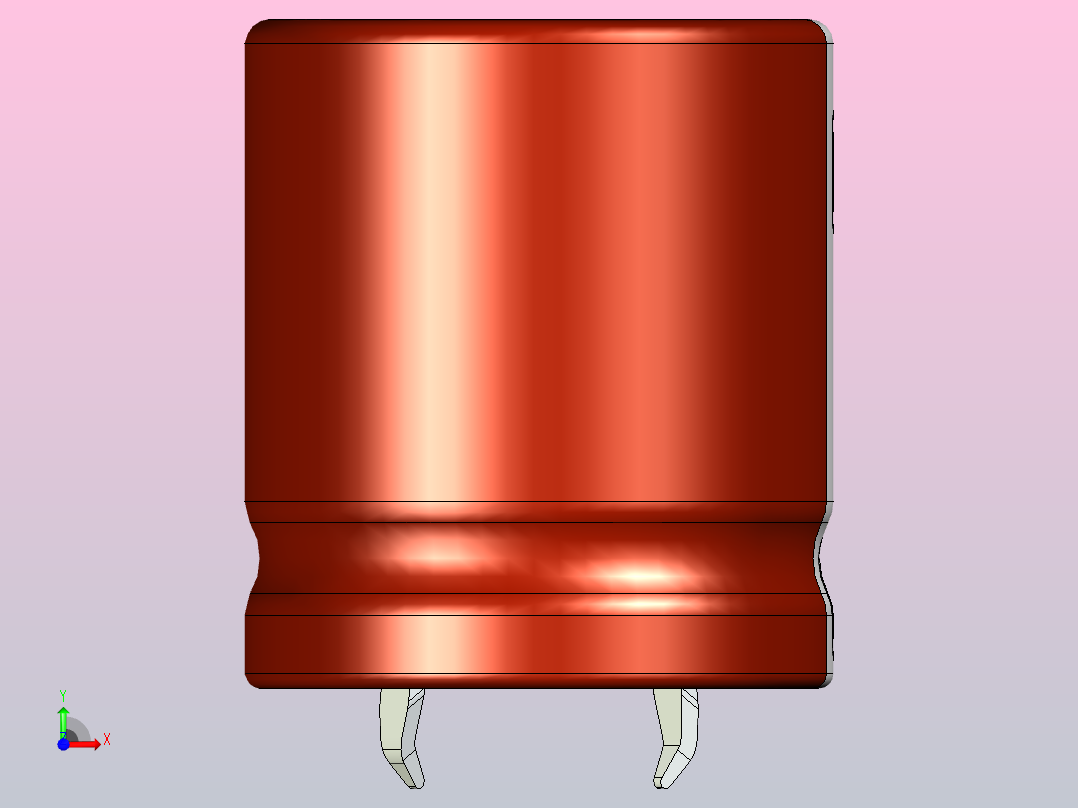 22 x 25棕色白色底片电解电容器前视图
