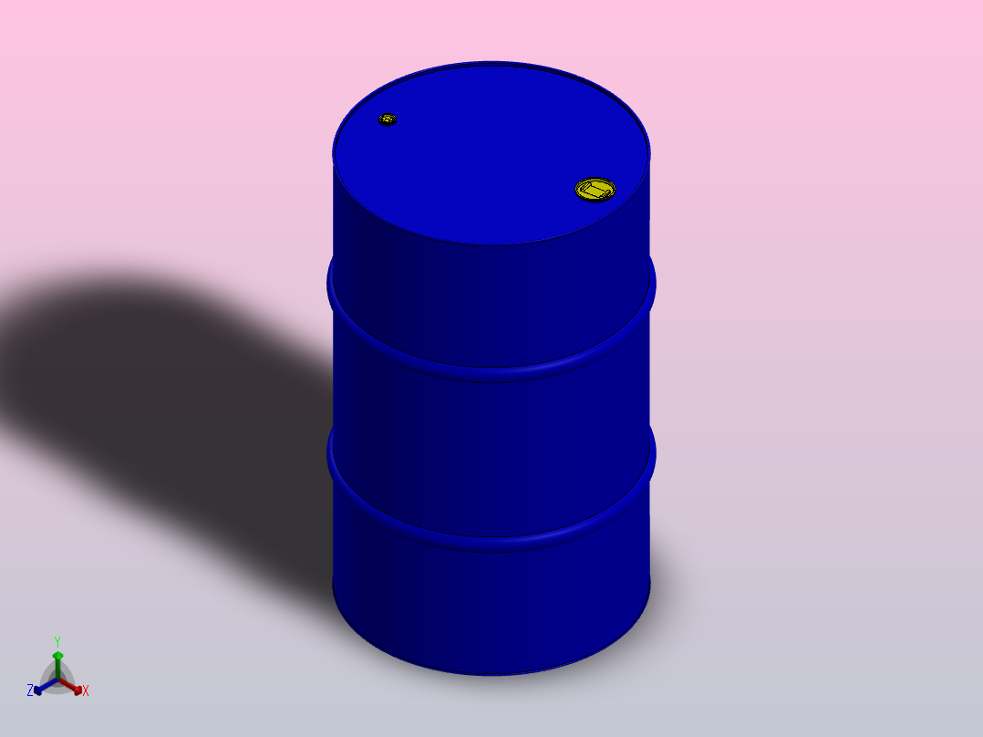 钢桶正等轴测图