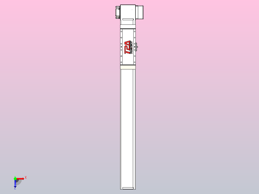 伺服电机集成皮带传动直线执行器TPA-OCB-100-192-L650-LP-P75-N3俯视图