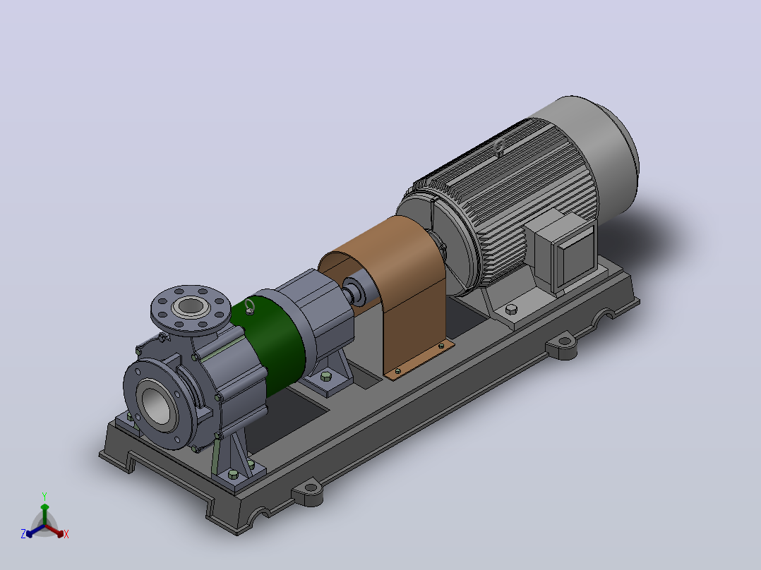 CQB型衬里氟塑料合金磁力泵[CQB80-50-200FA]主视图