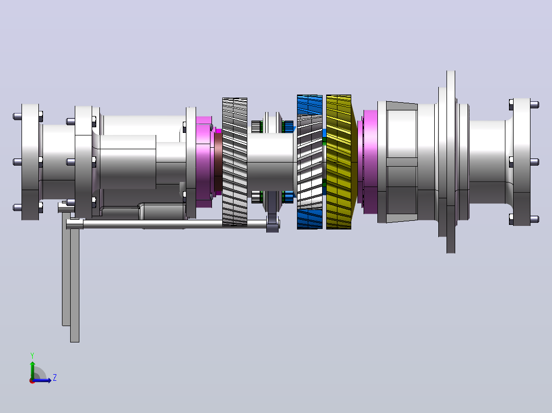 汽车分动器 sw+cad+说明书左视图