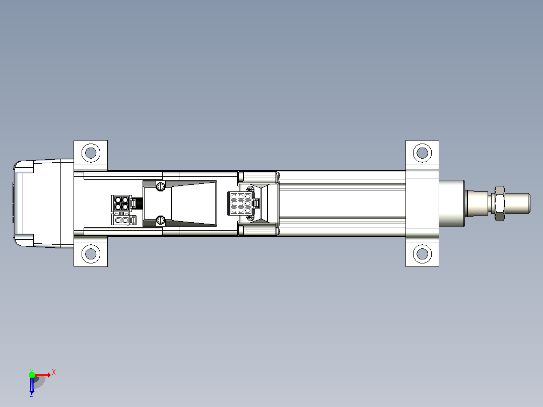 轻载电动缸TPA-ESR25-1002C-L100-MR-LB-W-P10-C3俯视图