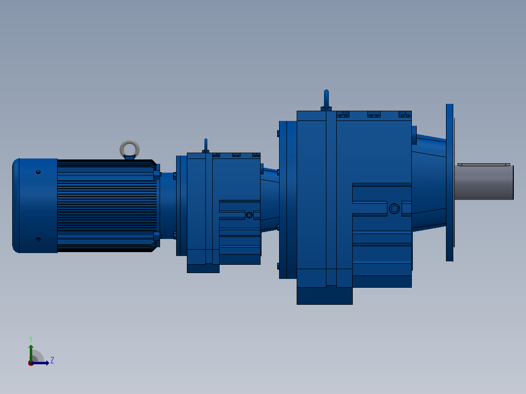 RF167R107法兰轴伸式组合型斜齿轮减速机RF167F107-Y11-4P-160M-M1-0°-Φ660左视图