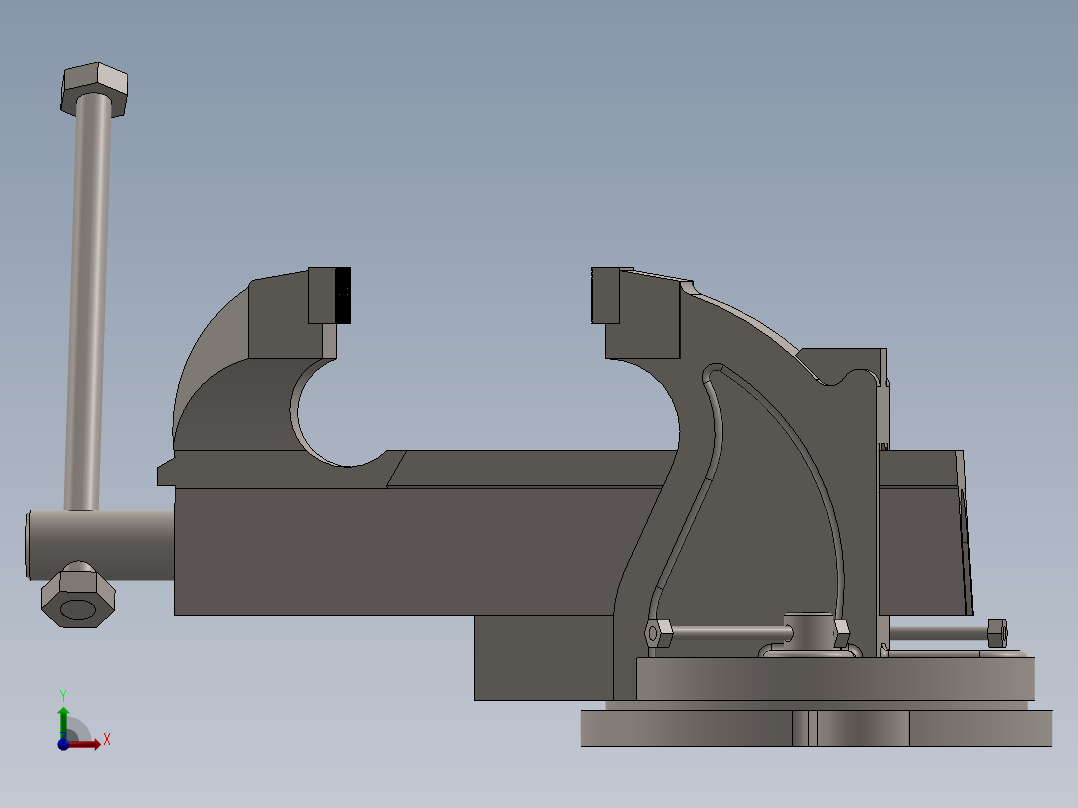 Clamp Vise台虎钳三维图纸sw17前视图