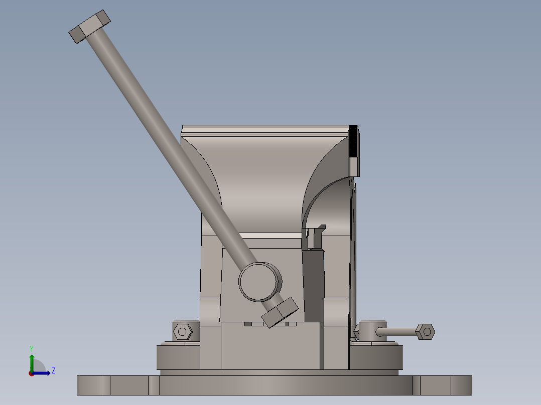 Clamp Vise台虎钳三维图纸sw17左视图