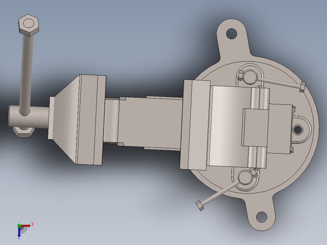 Clamp Vise台虎钳三维图纸sw17俯视图