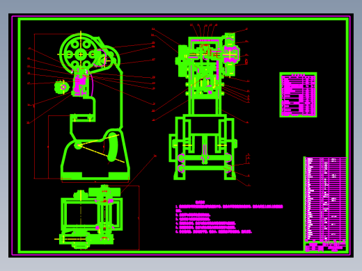 J23-10开式双柱可倾曲柄压力机设计 (论文 DWG图纸)