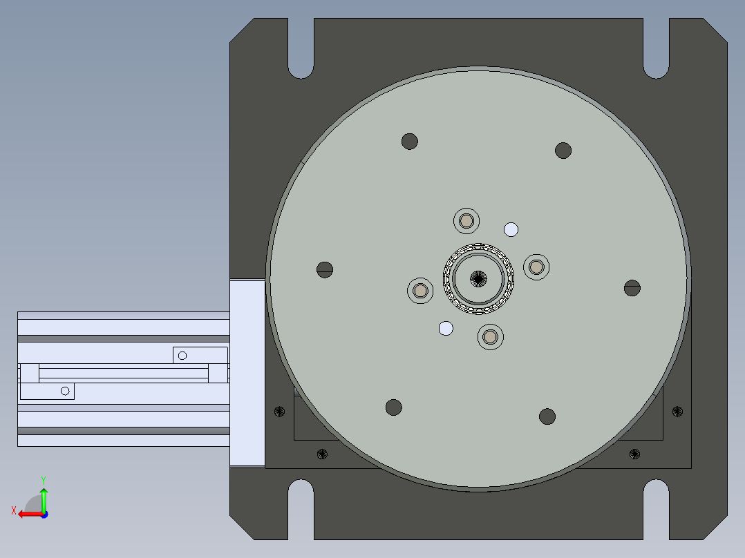 气动分度盘后视图