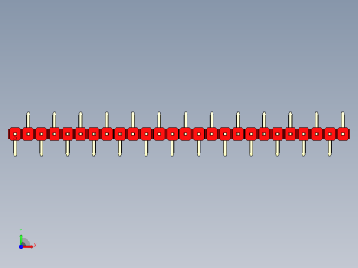 彩色公排针 100mil 2.54mm 系列-DS1022_red_26p_100mil_Type_SMT_R2_rev1.0前视缩略图