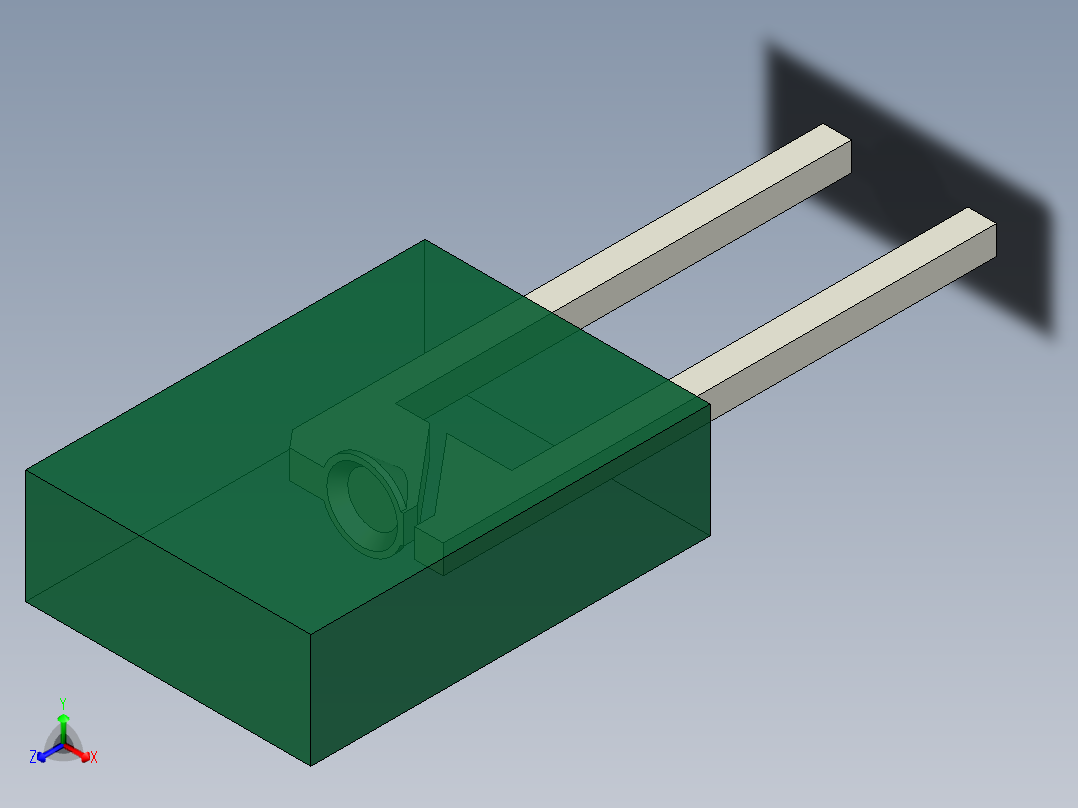 LED_Rectangular_Green1_2x5x7mm正等轴测图