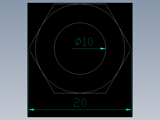 CAD格式机械制图二维100例练习-02 六角螺母