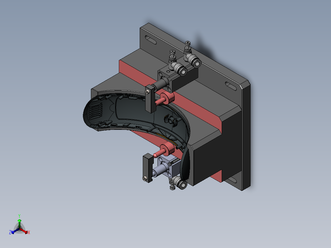 后壳埋钉治具正等轴测图