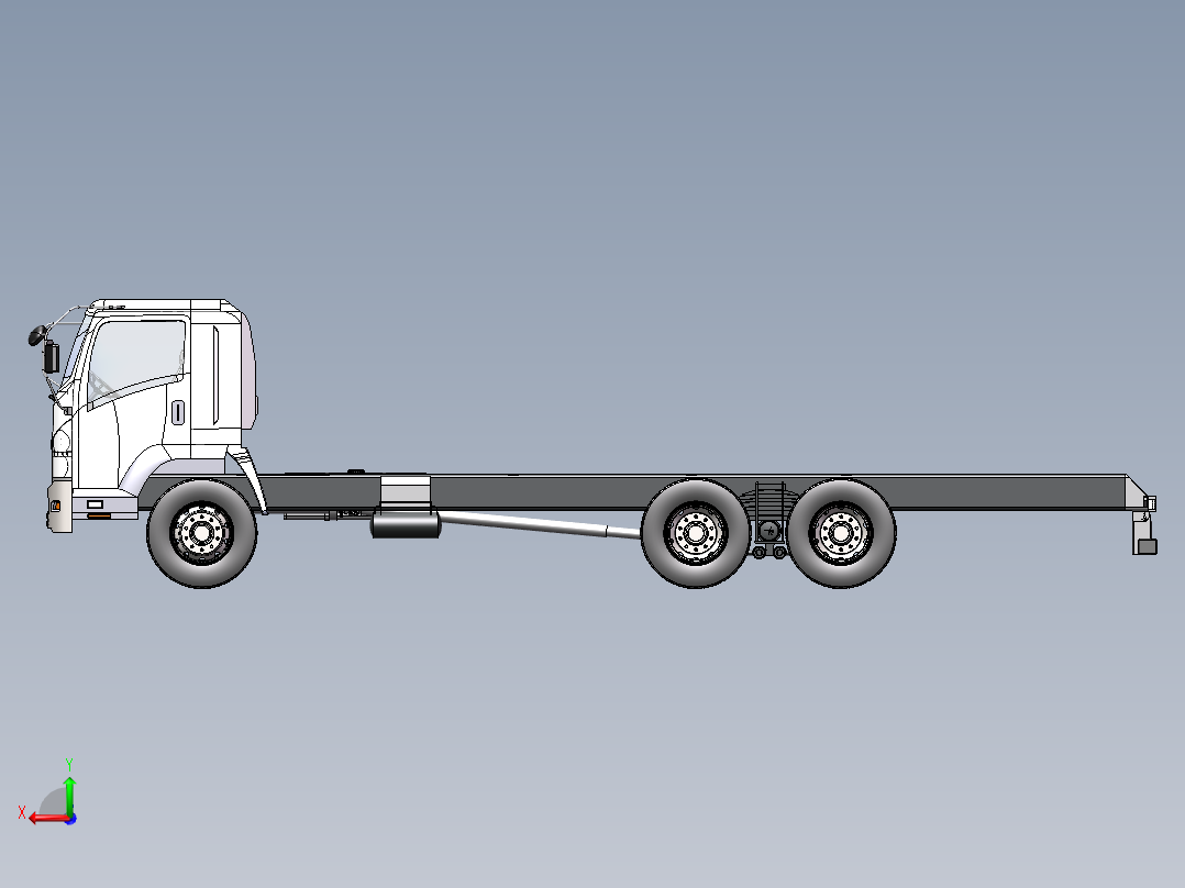 五十铃汽车底盘后视图