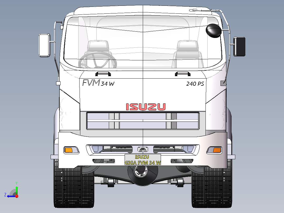 五十铃汽车底盘右视图