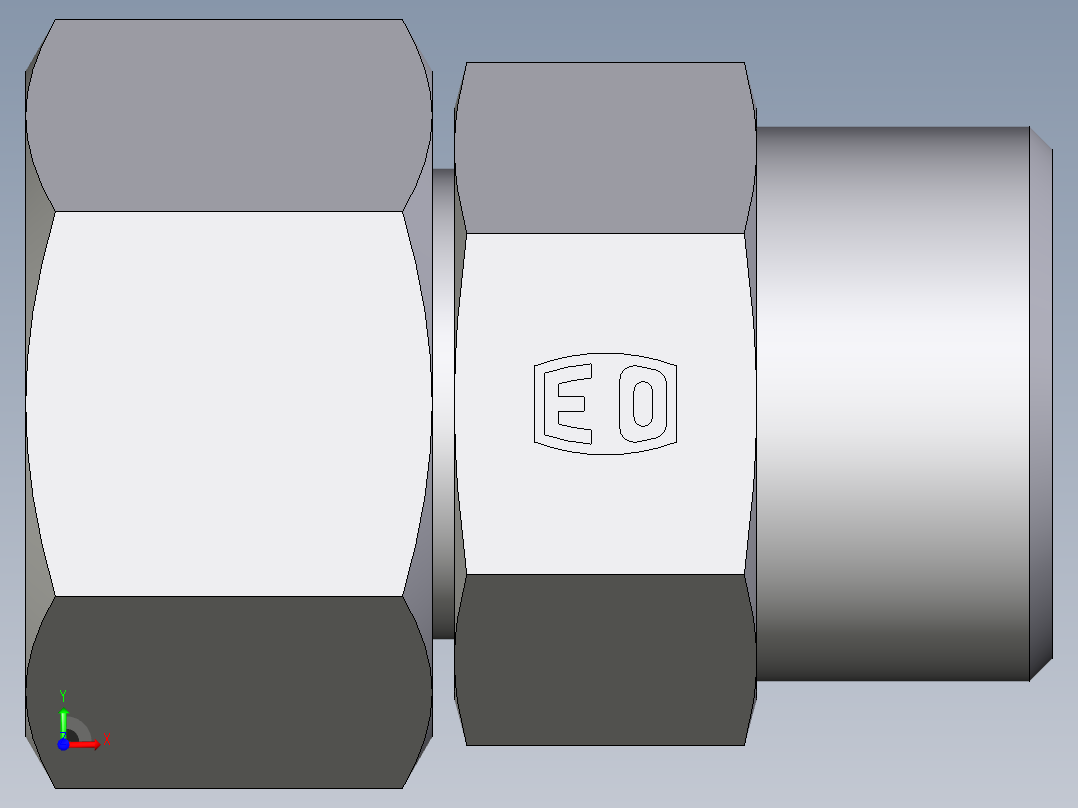 卡套式工业通用硬管接头EO_Distance_piece_adapter_DA20SOMD71前视图