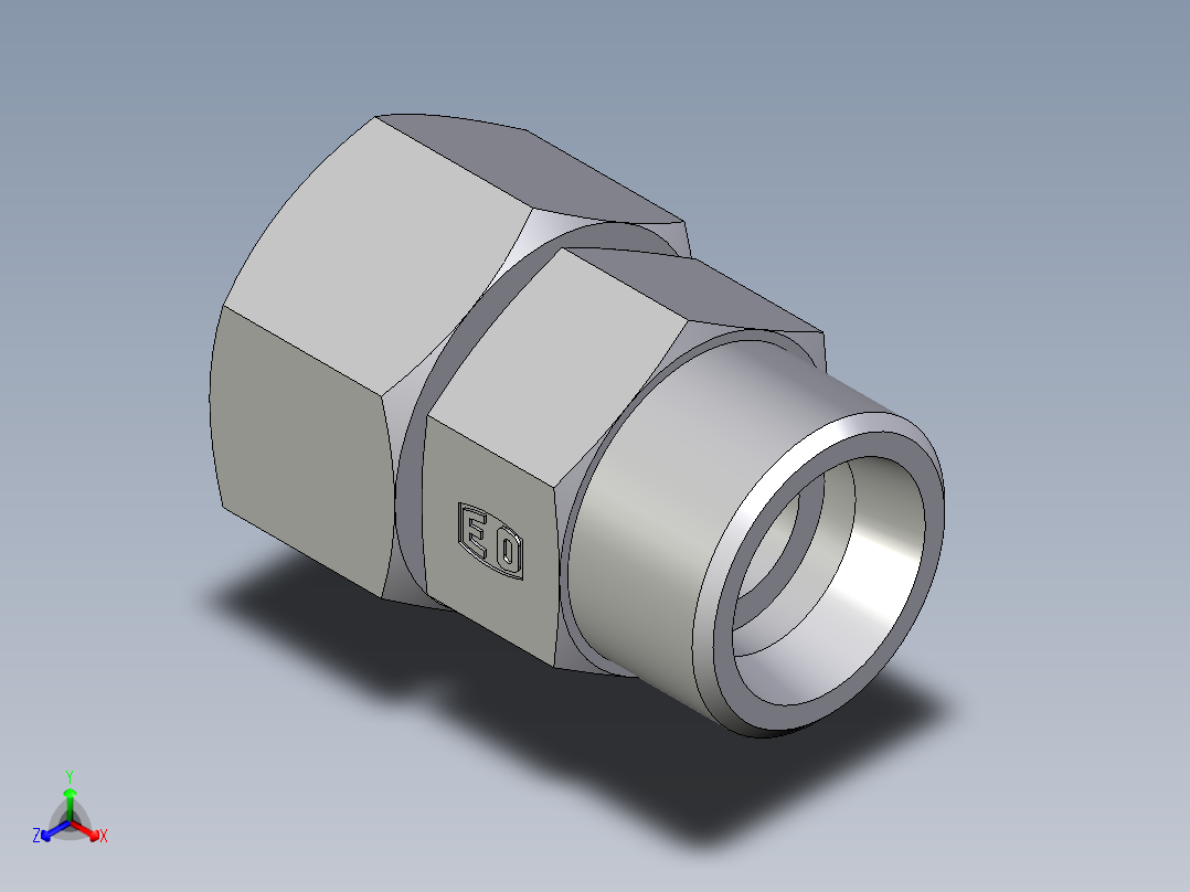 卡套式工业通用硬管接头EO_Distance_piece_adapter_DA20SOMD71正等轴测图