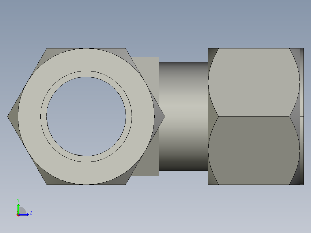 卡套式工业通用硬管接头16_r5bu-s左视图