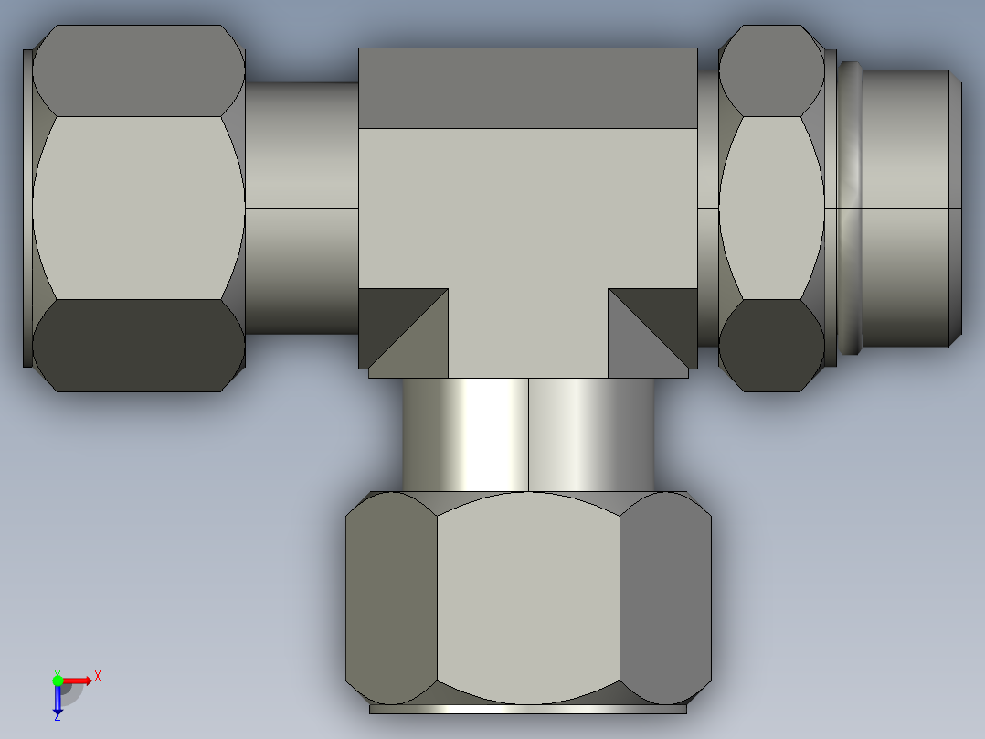 卡套式工业通用硬管接头16_r5bu-s俯视图