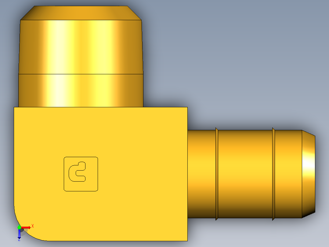 工业通用螺蚊管倒齿式工业硬管接头Male Elbow 229-8-4俯视图