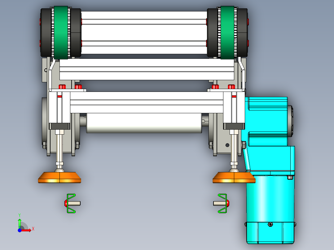 LE-XC4080-齿形同步线中间驱动前视图