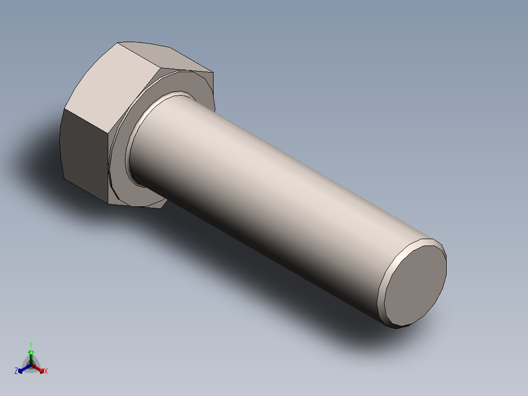 hfbolt 0.625-18x2.25x2.25-n正等轴测图