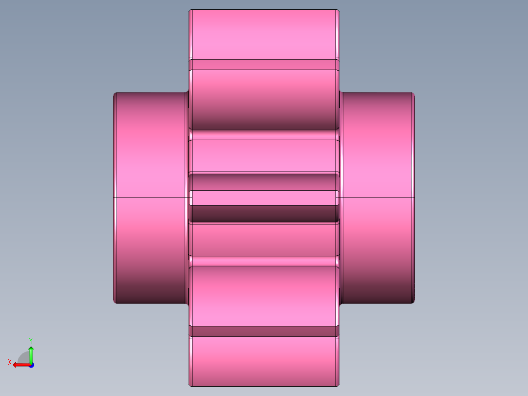 3647 Bright Purple Technic Gear 8 Tooth.STEP后视图