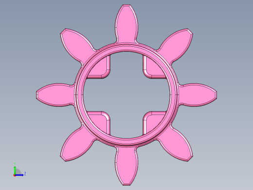 3647 Bright Purple Technic Gear 8 Tooth.STEP左视缩略图