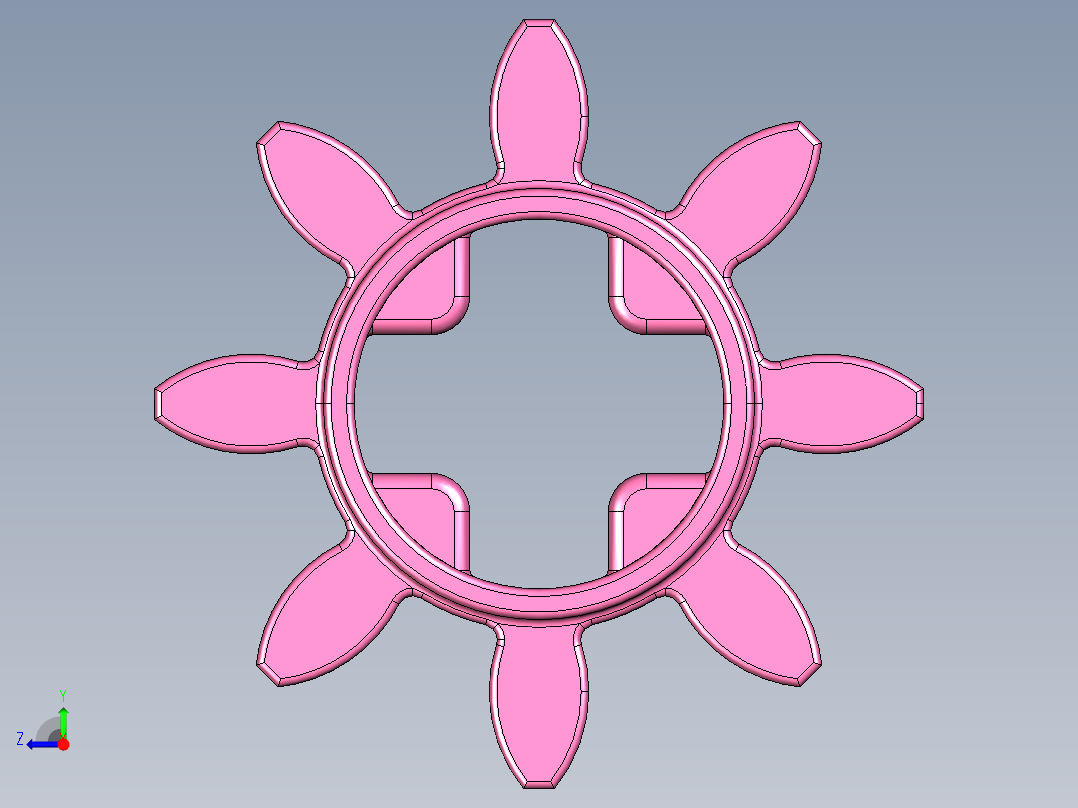 3647 Bright Purple Technic Gear 8 Tooth.STEP右视图