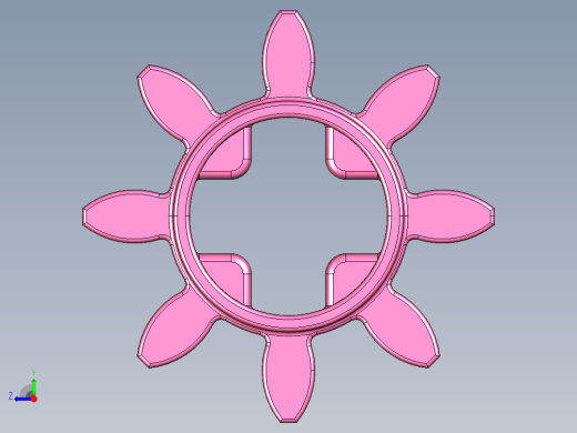 3647 Bright Purple Technic Gear 8 Tooth.STEP右视缩略图