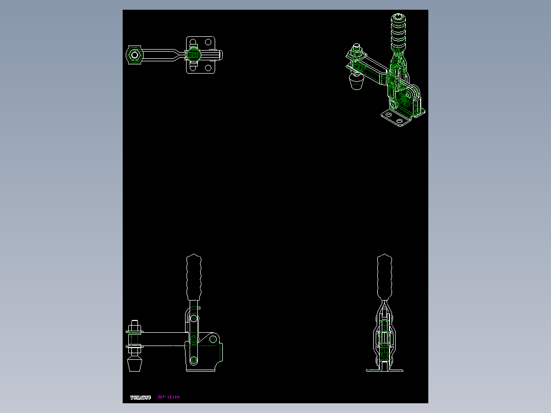 垂直式夾鉗SSP(F)-2D多系列多零件图纸模型