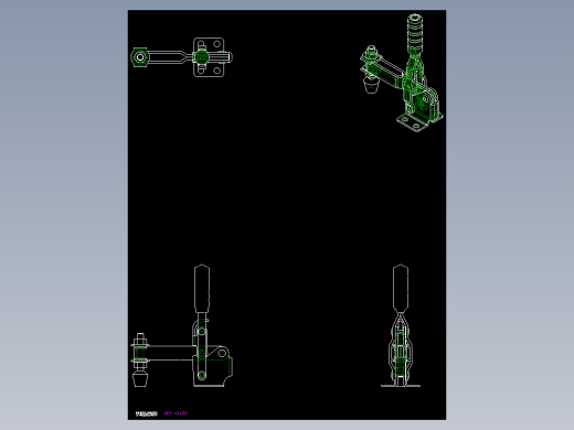 垂直式夾鉗SSP(F)-2D多系列多零件图纸模型