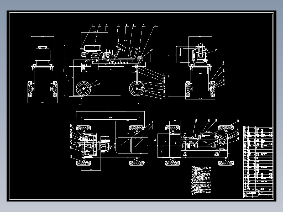 XO1-高地隙机械驱动拖拉机的行走底盘CAD毕业设计图纸CAD934116