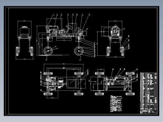 XO1-高地隙机械驱动拖拉机的行走底盘CAD毕业设计图纸CAD934116