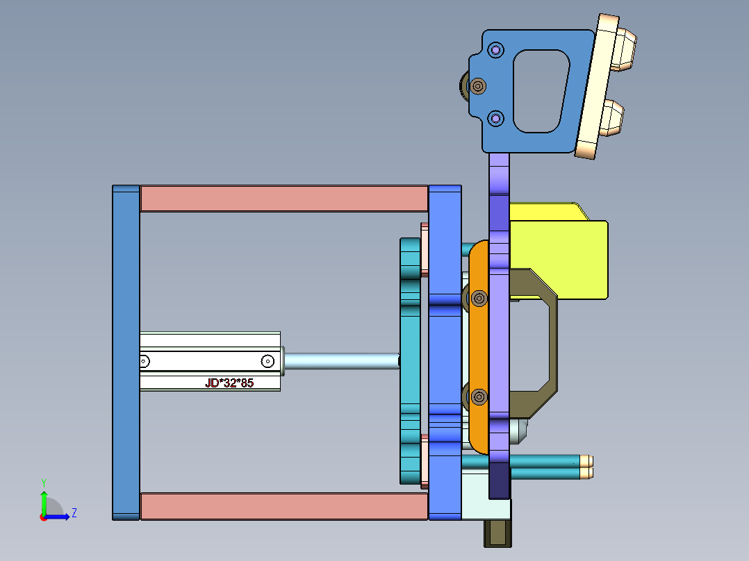 AT1-CNC4笔记本CNC工装夹具三维模型ZHUANGJIAZHIJU左视图
