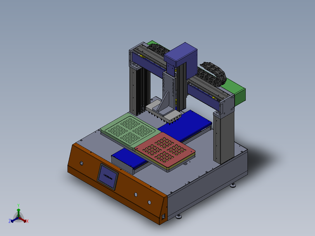 桌面式分盘设备sw17可编辑正等轴测图