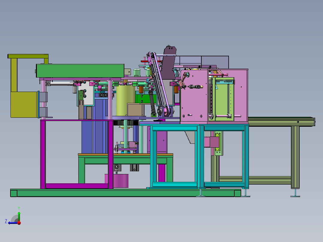 转盘式狗粮自动装袋包装机sw18可编辑右视图
