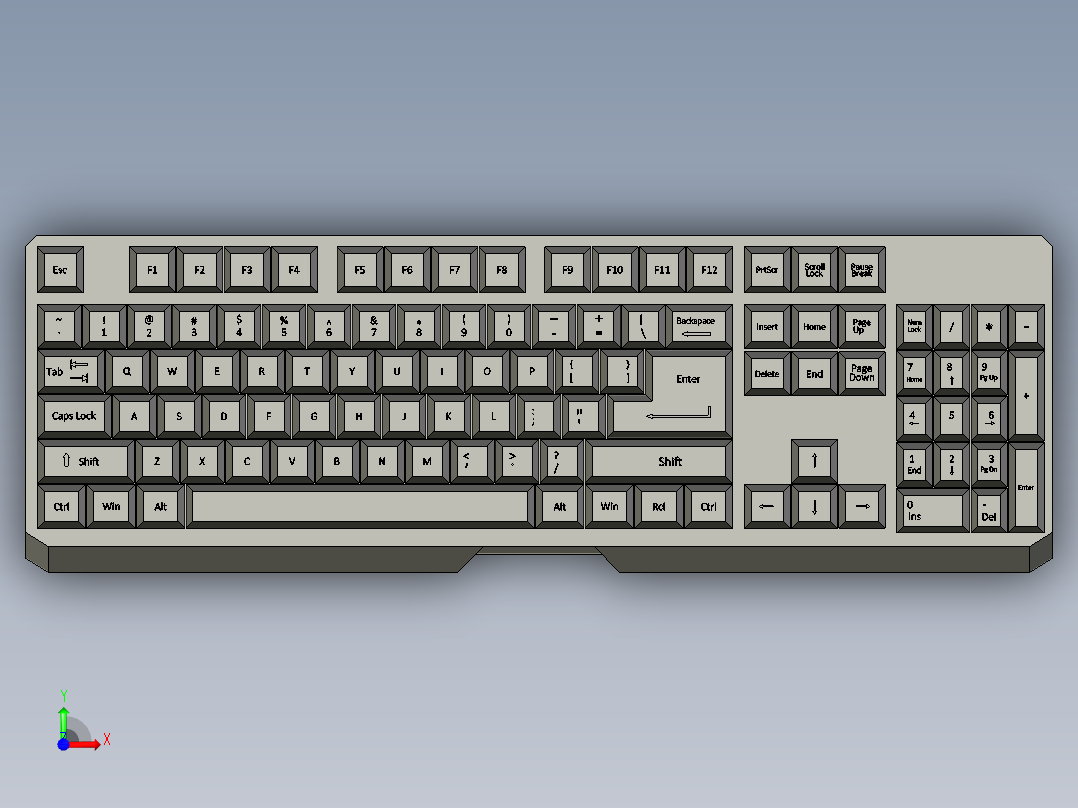 电脑键盘前视图