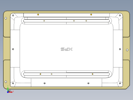 一款电脑D壳4.5轴铣斜螺丝孔工装治具模型前视缩略图