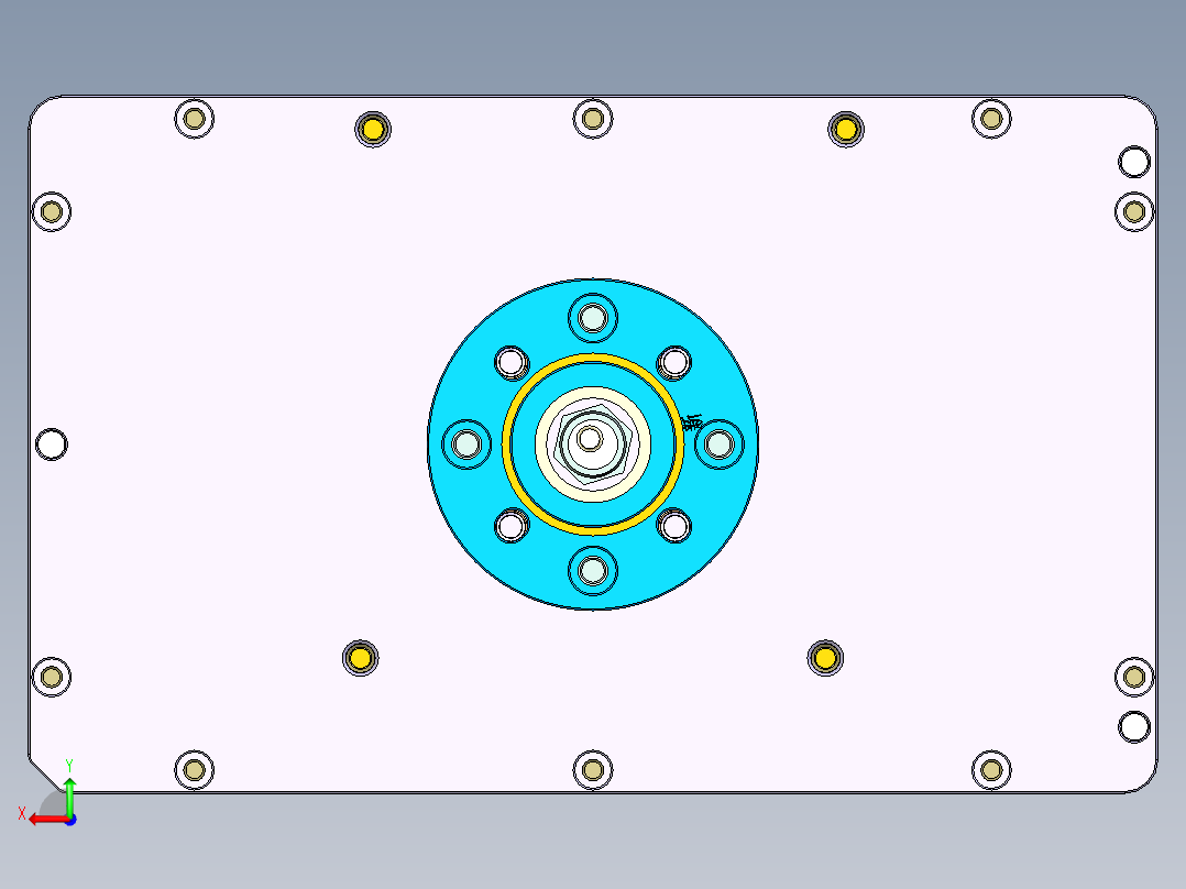 一款电脑D壳4.5轴铣斜螺丝孔工装治具模型后视图