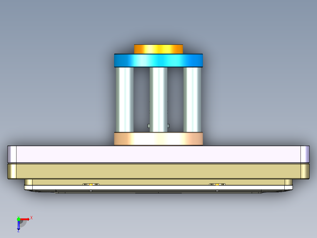 一款电脑D壳4.5轴铣斜螺丝孔工装治具模型俯视图