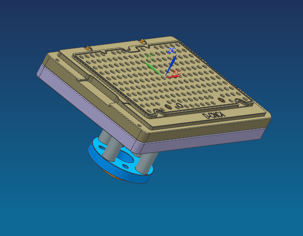 一款电脑D壳4.5轴铣斜螺丝孔工装治具模型