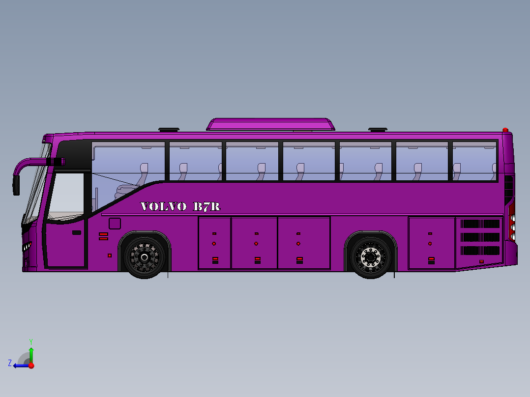 客车、公交车(45)右视图