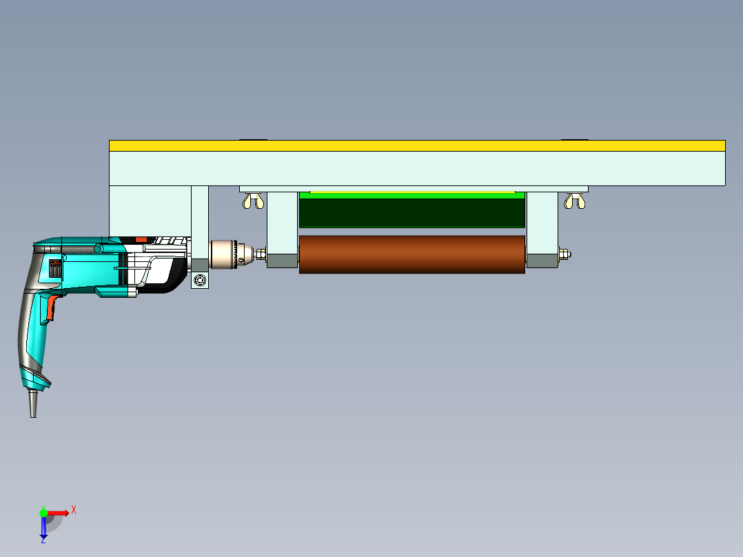 A3003575-自制鼓式砂光机俯视图