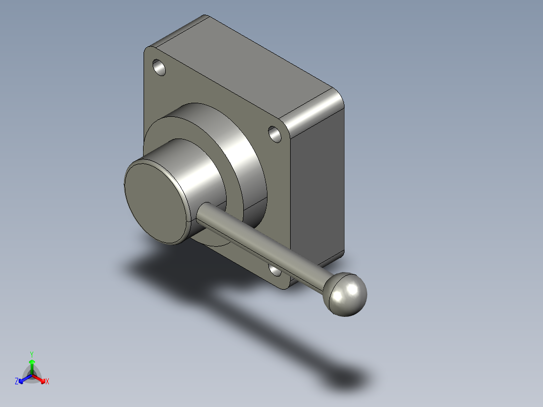 VH212-02四通手动阀正等轴测图