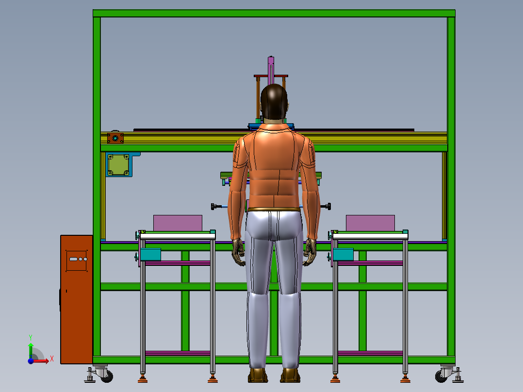 机械手自动移栽收料线前视图