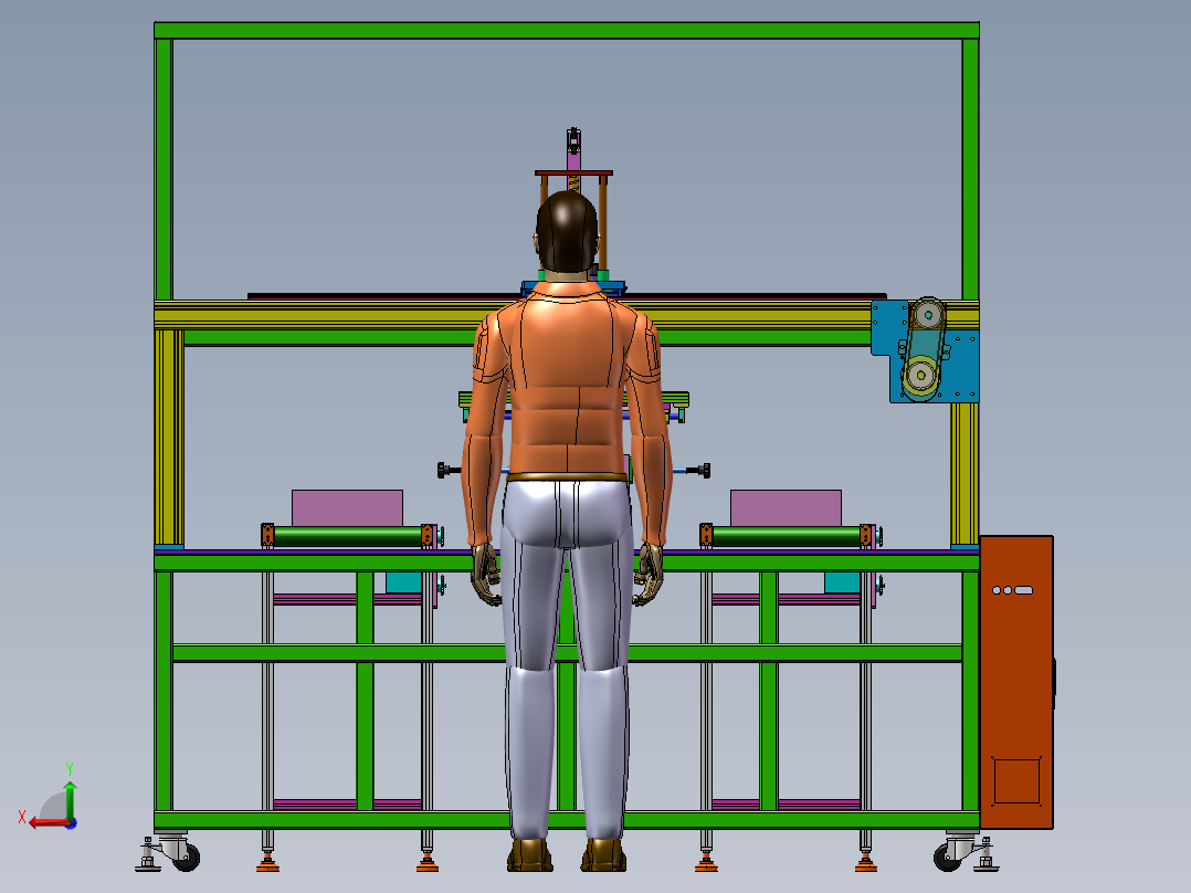 机械手自动移栽收料线后视图
