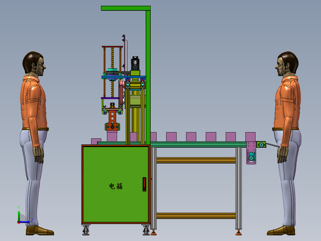 机械手自动移栽收料线左视图