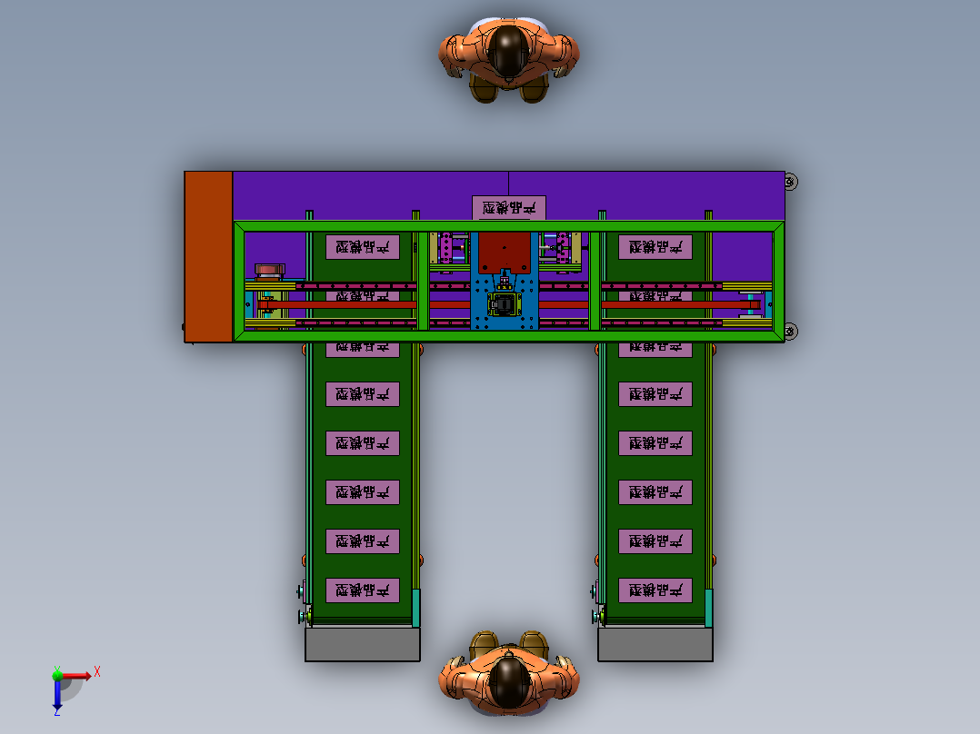 机械手自动移栽收料线俯视图
