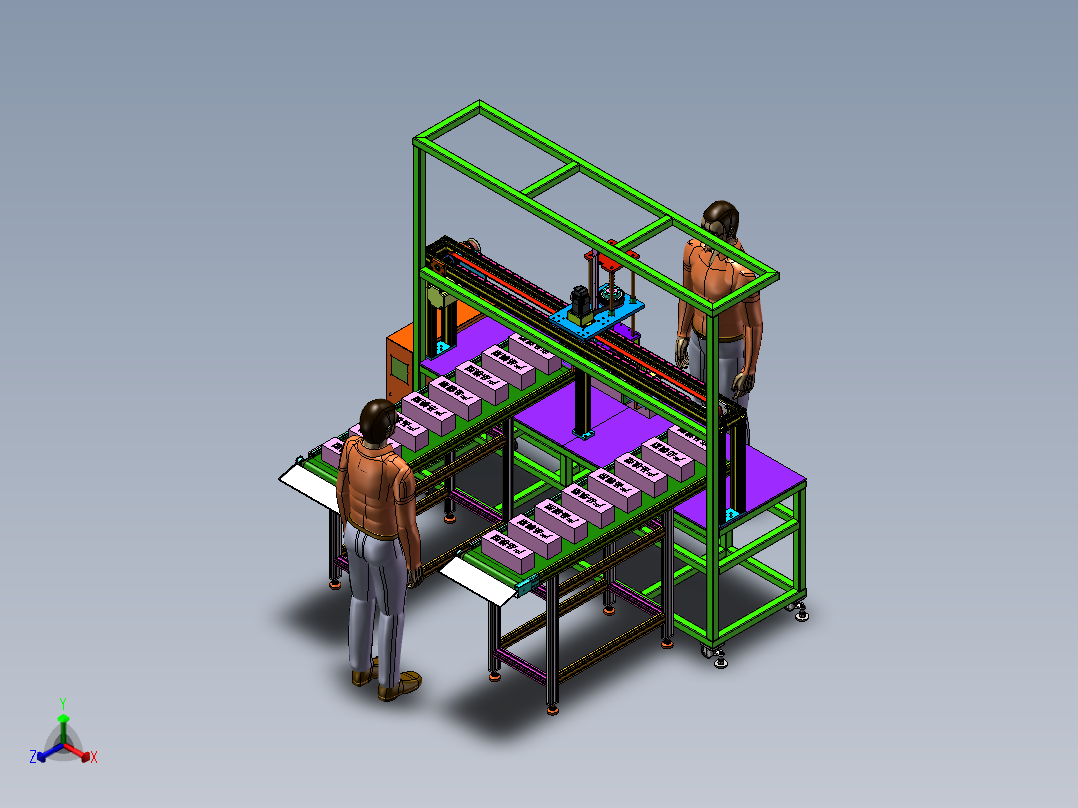 机械手自动移栽收料线正等轴测图