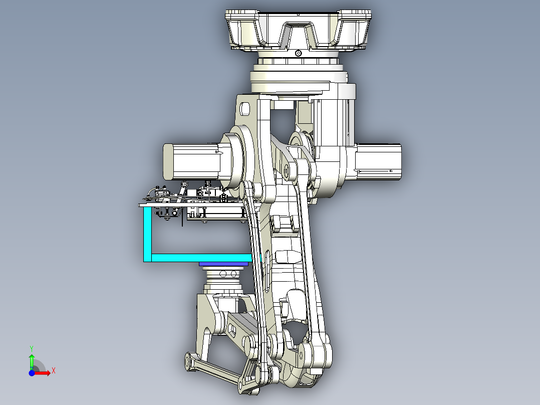 成型空纸箱柔性机器人抓具设计前视图